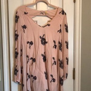 FREE PEOPLE pink and brown dress size small